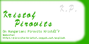 kristof pirovits business card